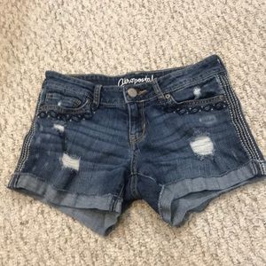 Aeropostale Ripped Jean Shorts